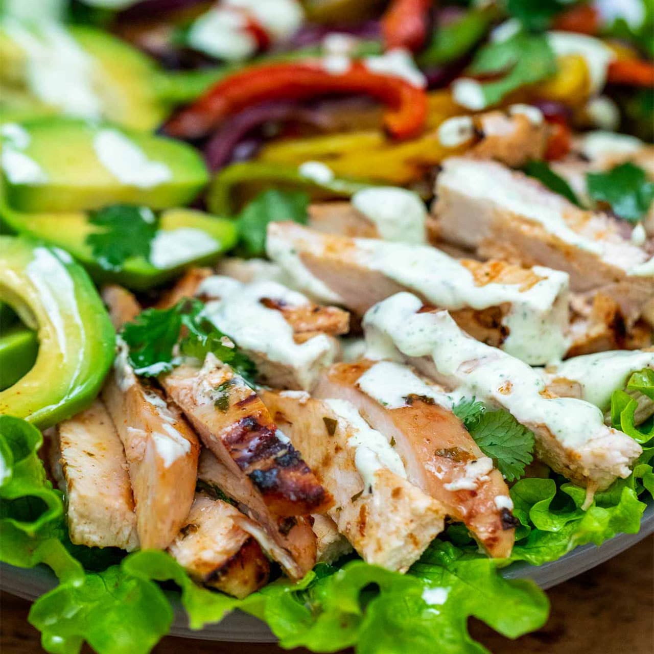 Grilled Chicken Fajita Salad [Video] - Sweet and Savory Meals