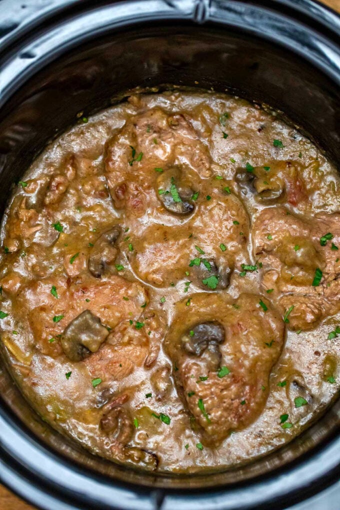 Slow Cooker Swiss Steak - Sweet and Savory Meals