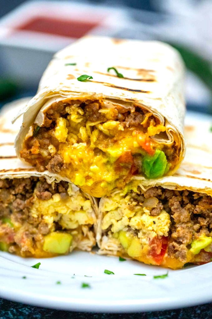 Photo of breakfast burrito.