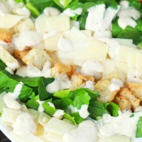 Caesar salad with caesar dressing