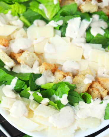 Caesar salad with caesar dressing