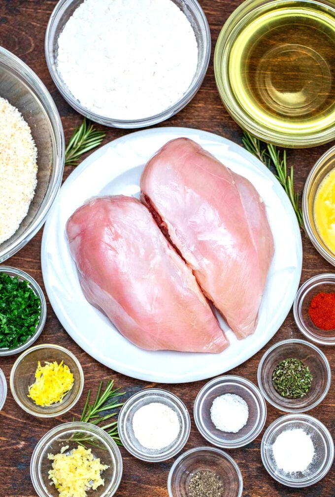 Picture of chicken Kiev ingredients.