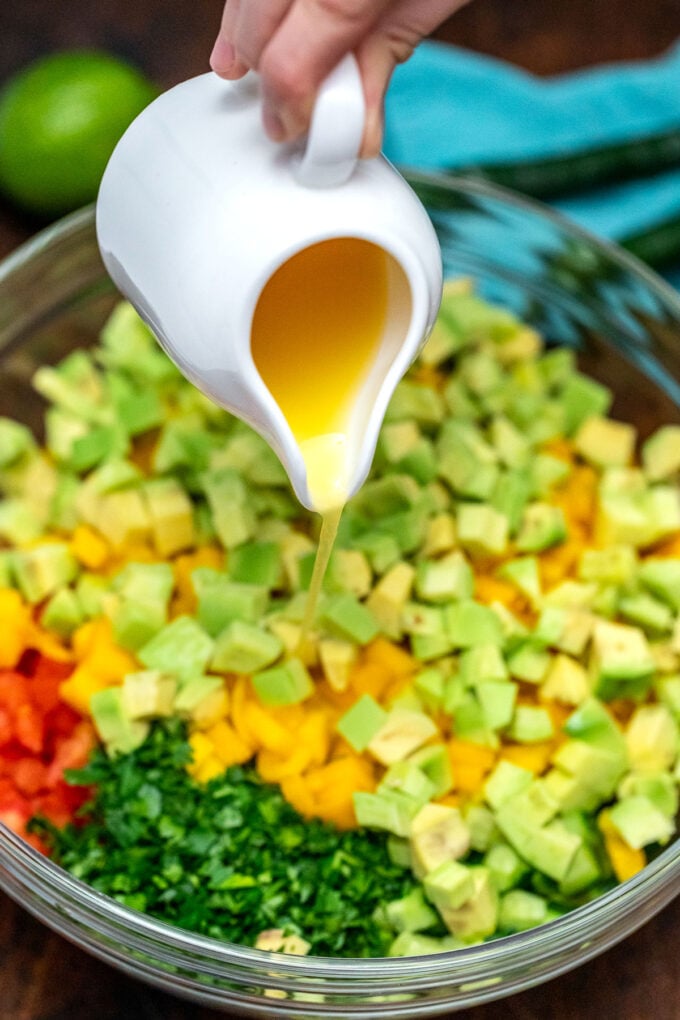 Photo of shrimp ceviche dressing.