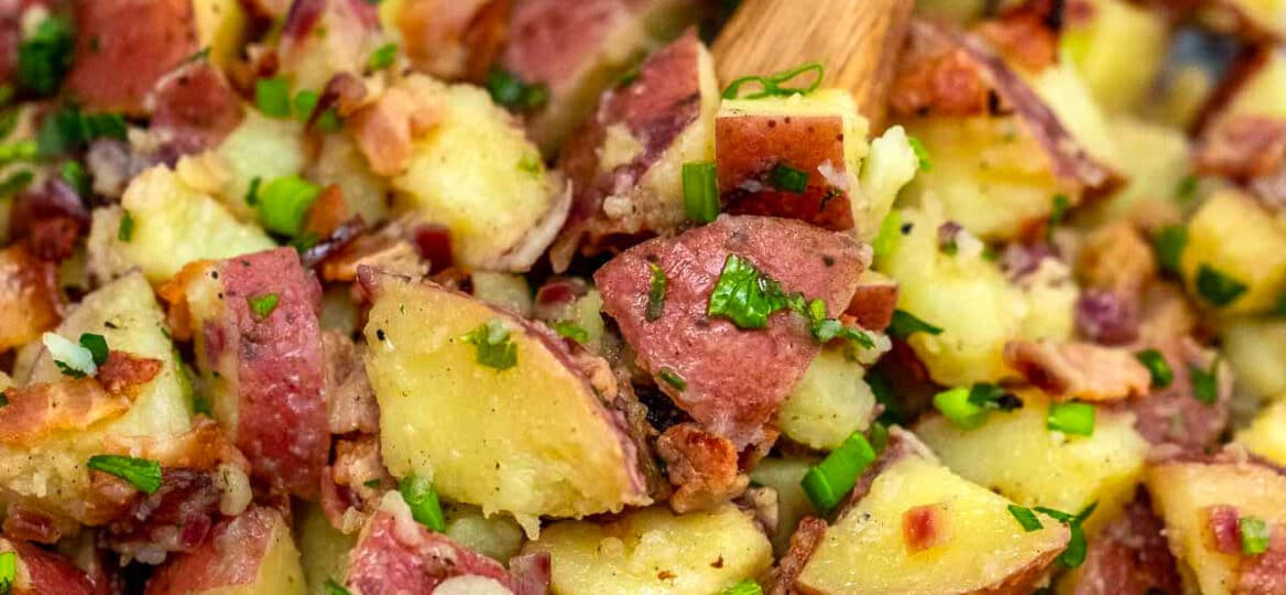 Image of German potato salad with bacon.