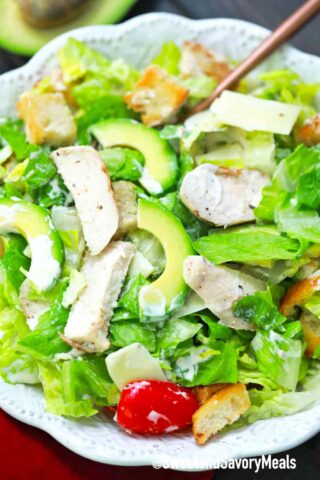 Avocado Chicken Caesar Salad [Video] - Sweet and Savory Meals