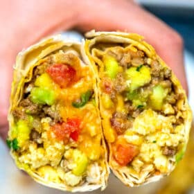 Image of Mexican taco breakfast burrito.