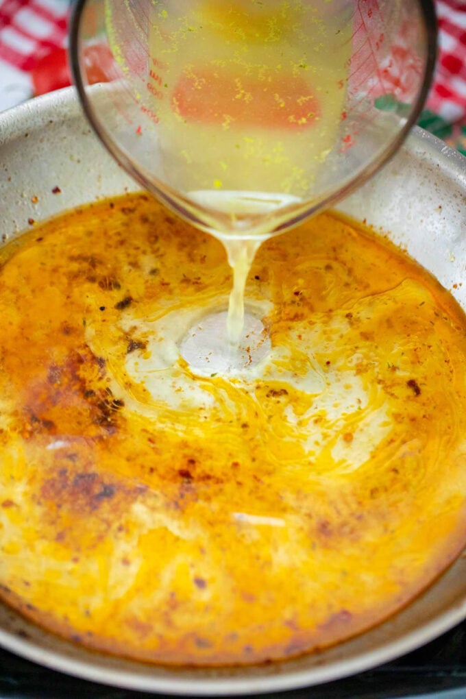 Making maple syrup and apple cider vinegar sauce.