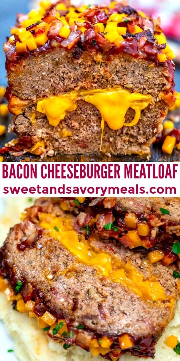 Loaded cheeseburger meatloaf with bacon image for pinteres. 