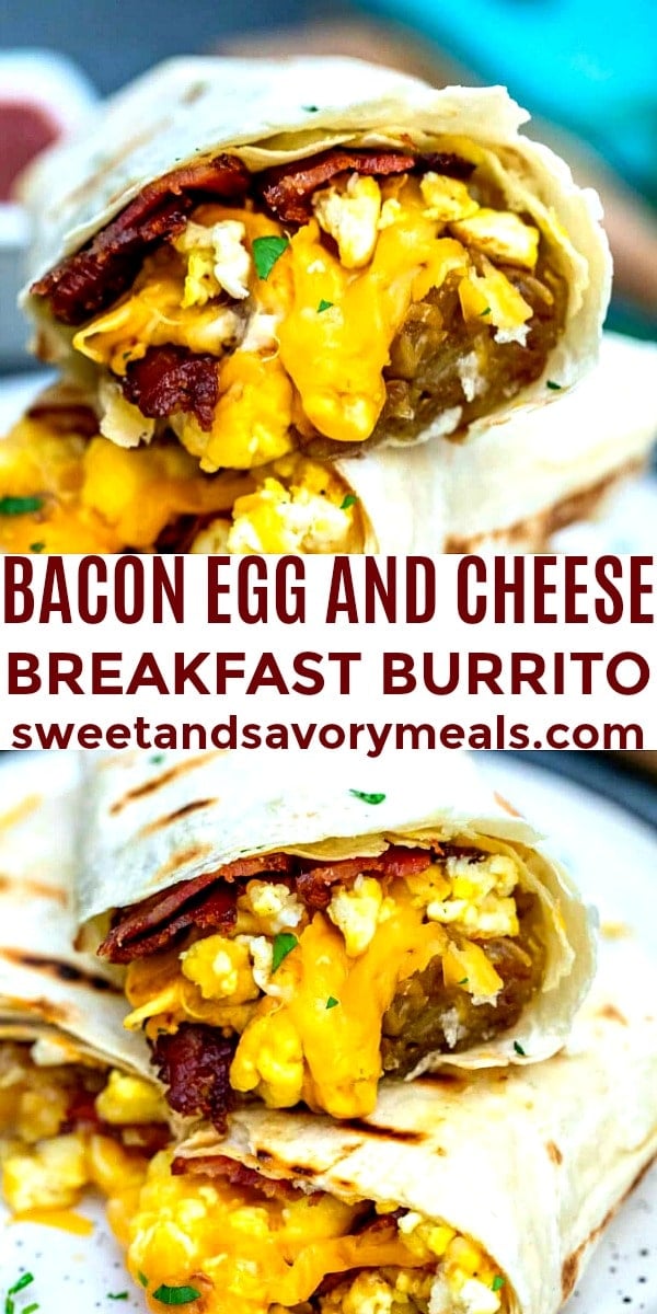 Image of Bacon Egg and Cheese Breakfast Burrito.