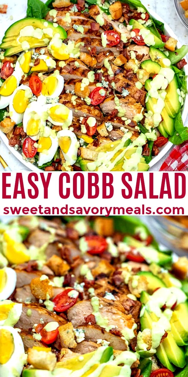 Chicken Cobb Salad picture for pin. 