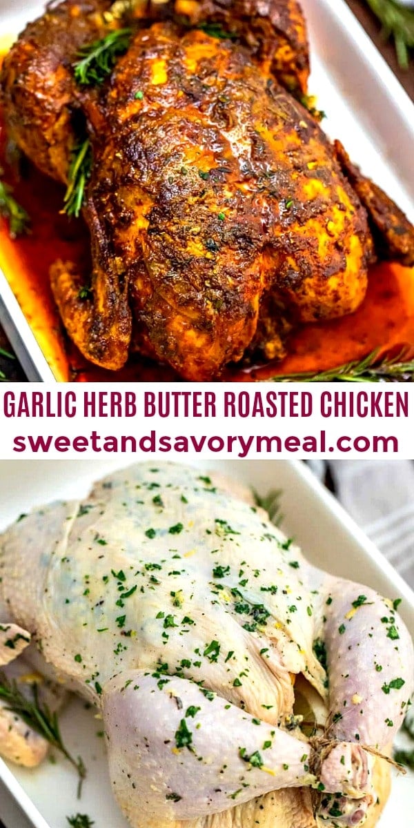 Garlic Herb Butter Roasted Chicken