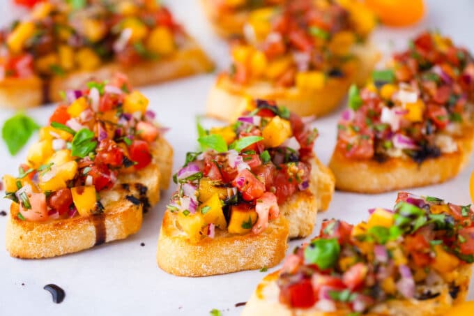 Homemade Italian tomato bruschetta.