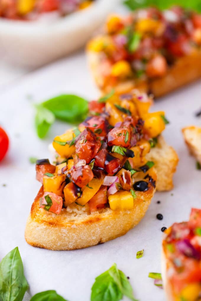 Homemade Italian tomato bruschetta.