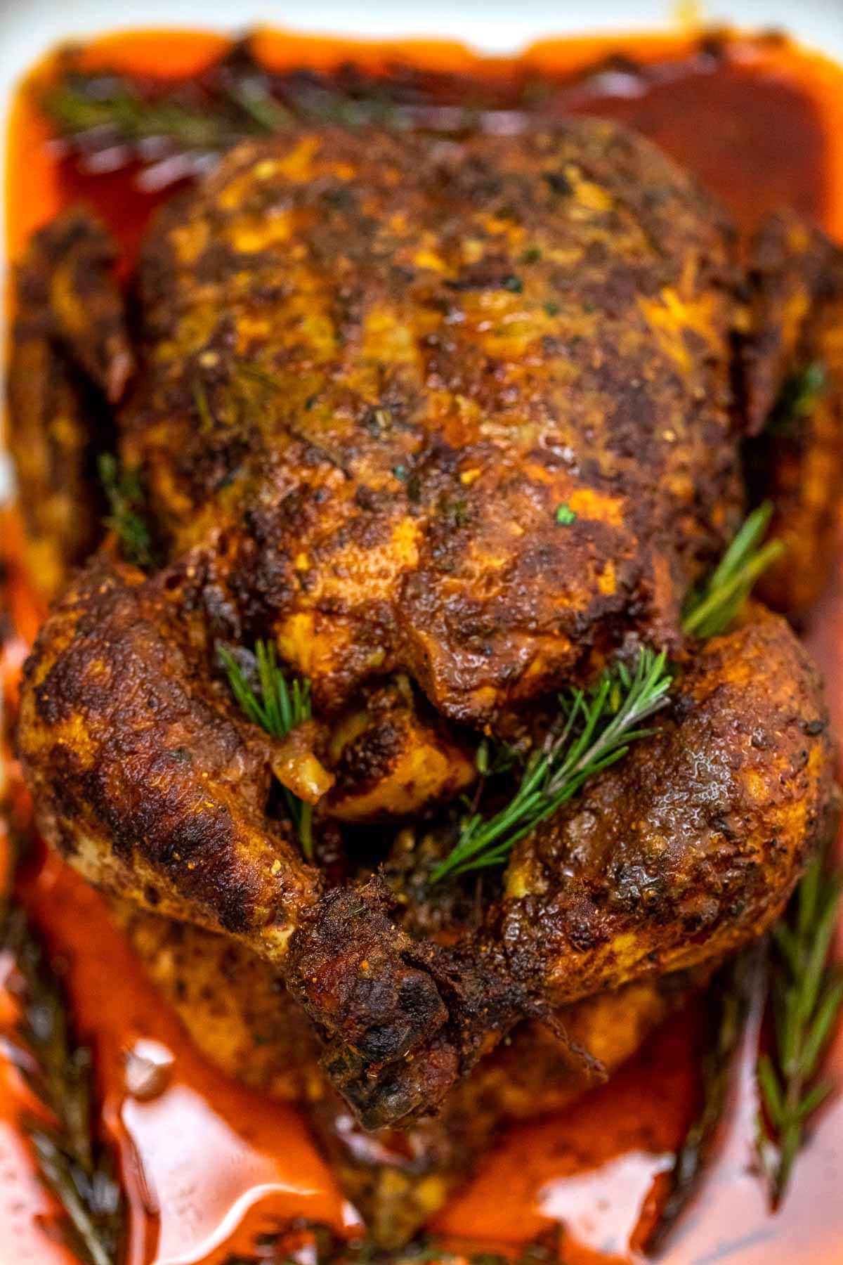 Garlic Herb Butter Roasted Chicken - Sweet and Savory Meals