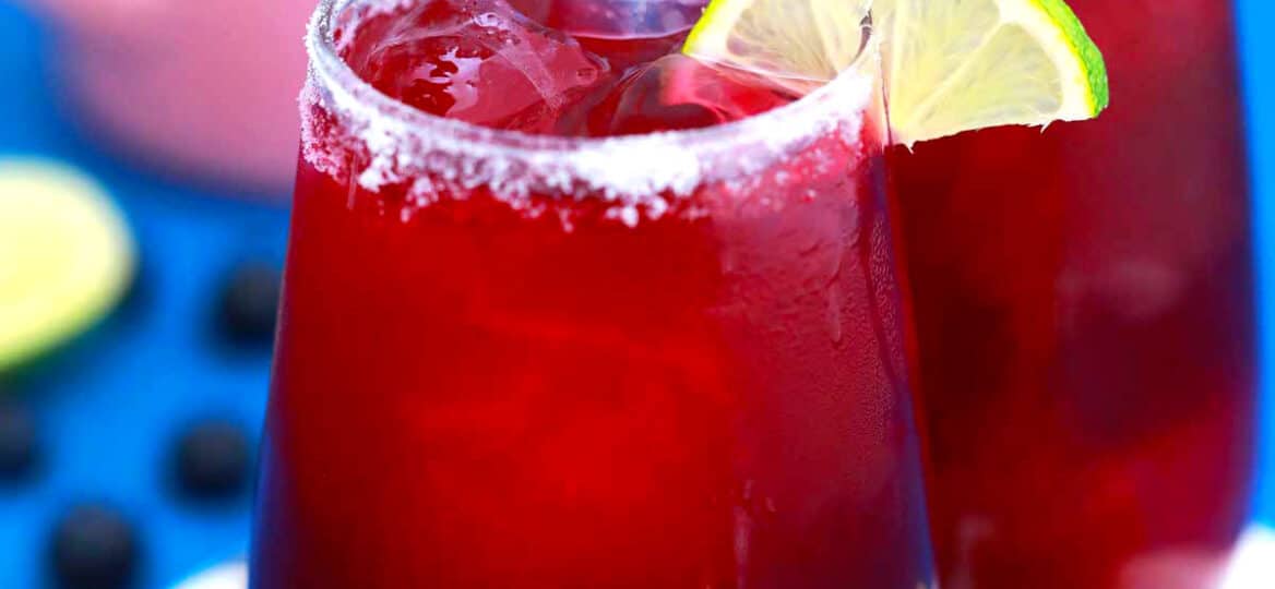 Picture of homemade blueberry margarita.