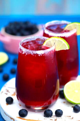 Picture of homemade blueberry margarita.