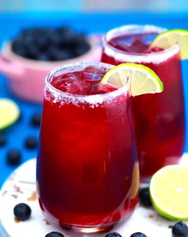 Picture of homemade blueberry margarita.