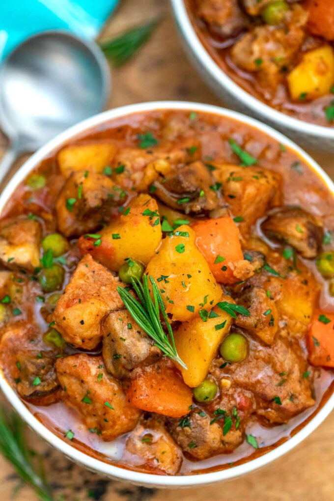 pork stew with veggies in a bowl