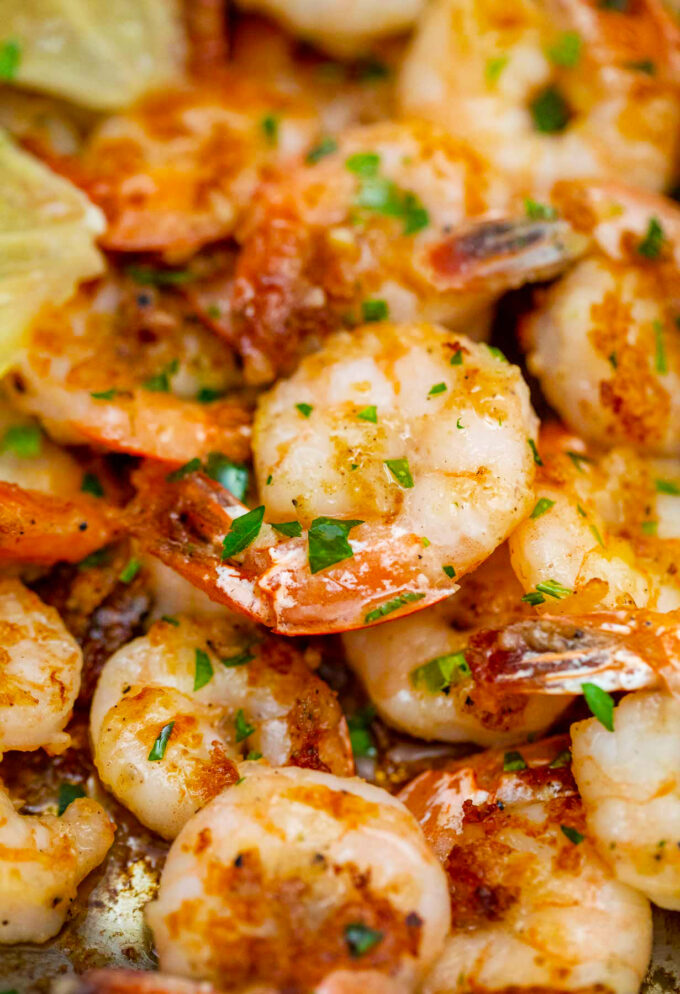 Juicy and crispy lemon pepper shrimp.