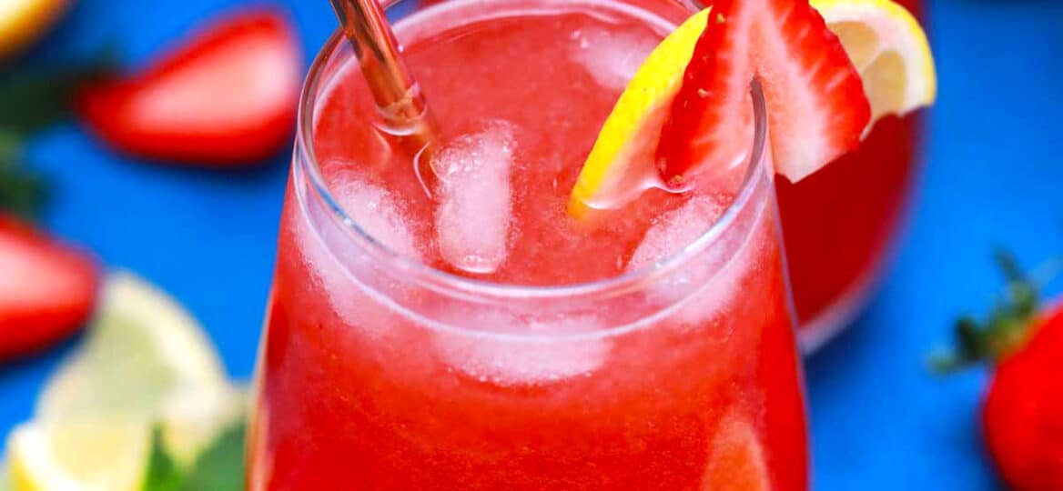 Photo of strawberry lemonade recipe.