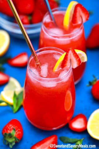 Photo of strawberry lemonade recipe.