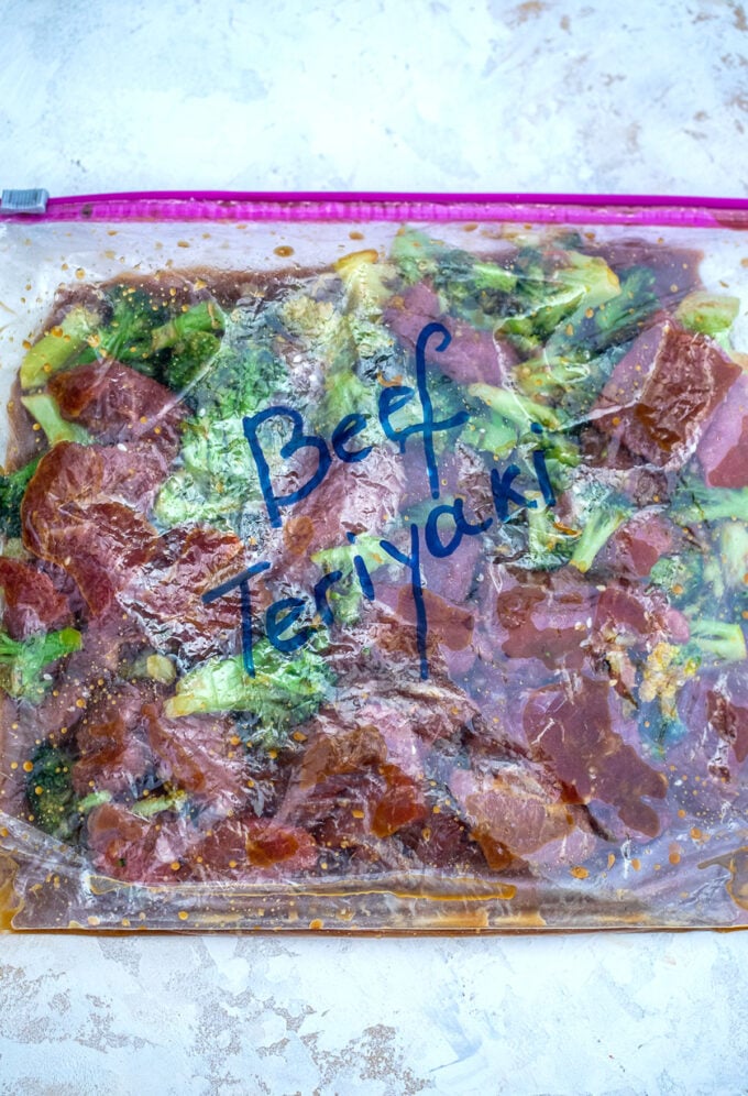 Photo of teriyaki beef and broccoli marinade.