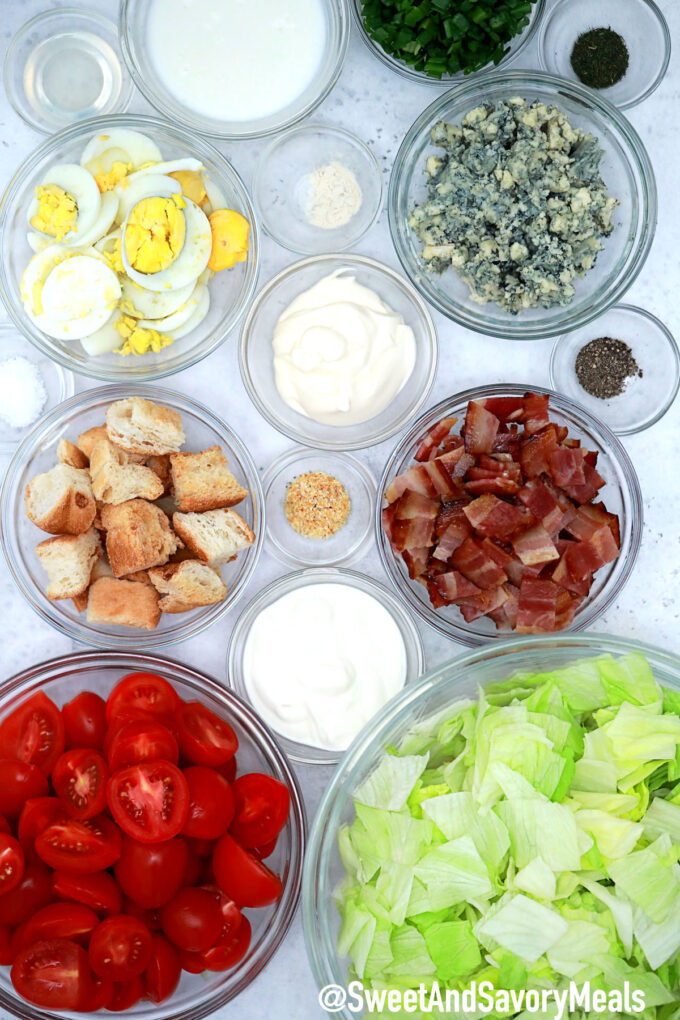 Image of BLT salad ingredients.