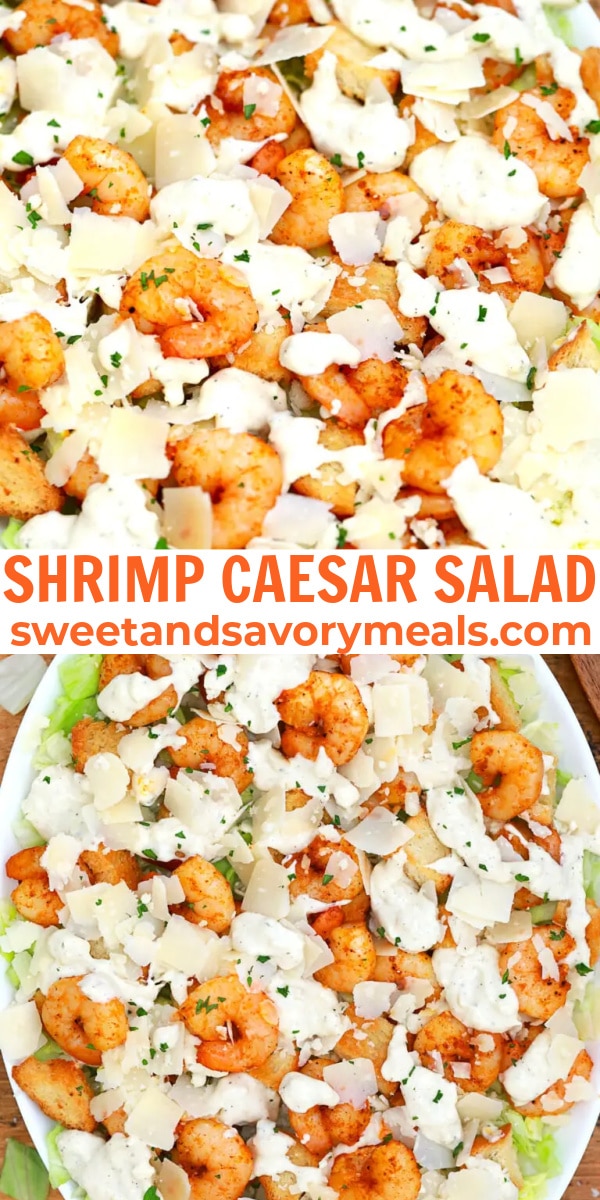 easy shrimp caesar salad pin