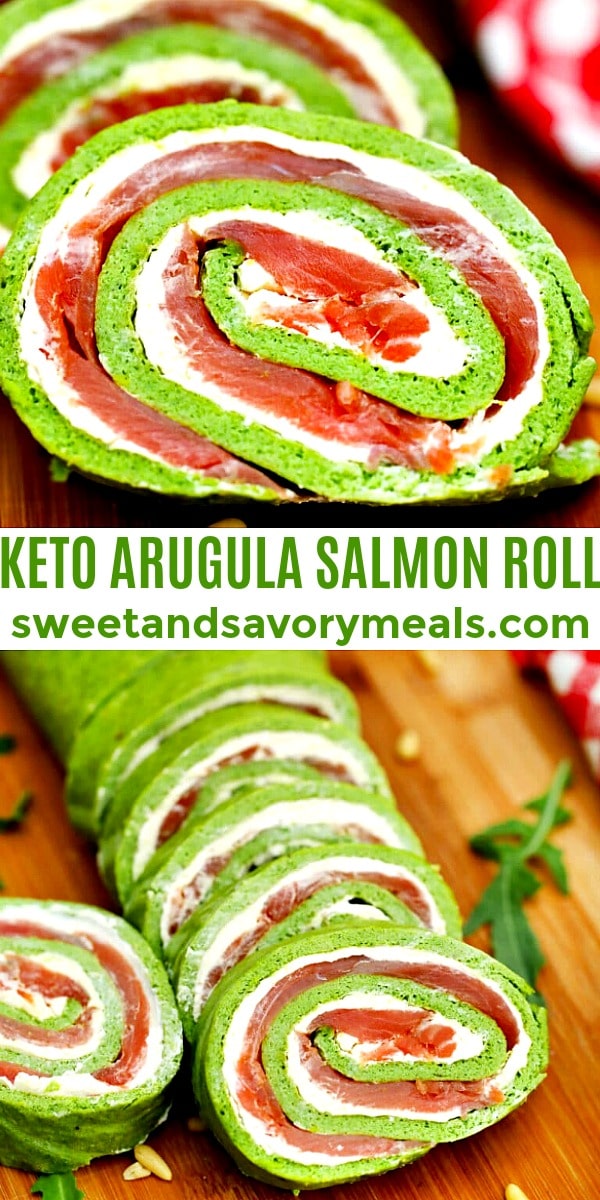 Picture of Keto Arugula Salmon Roll.