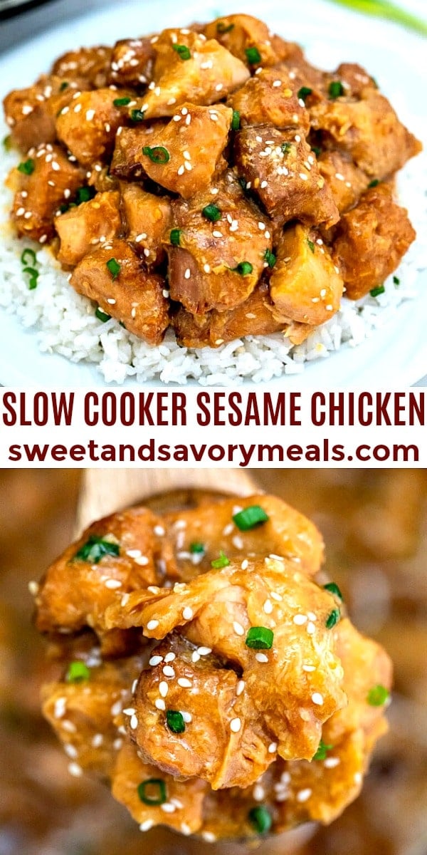 Photo of slow cooker sesame chicken pin.