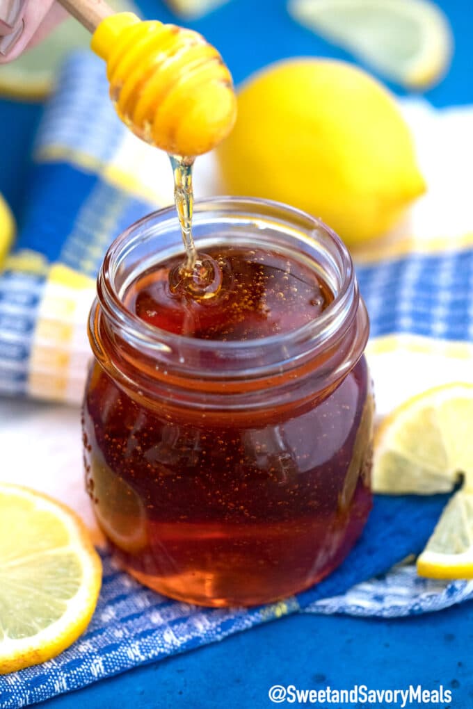 golden syrup on a honey dipper