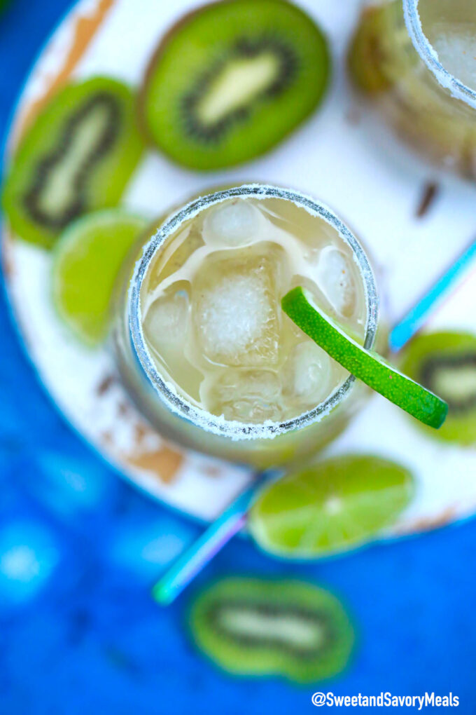 Photo of homemade kiwi margarita.