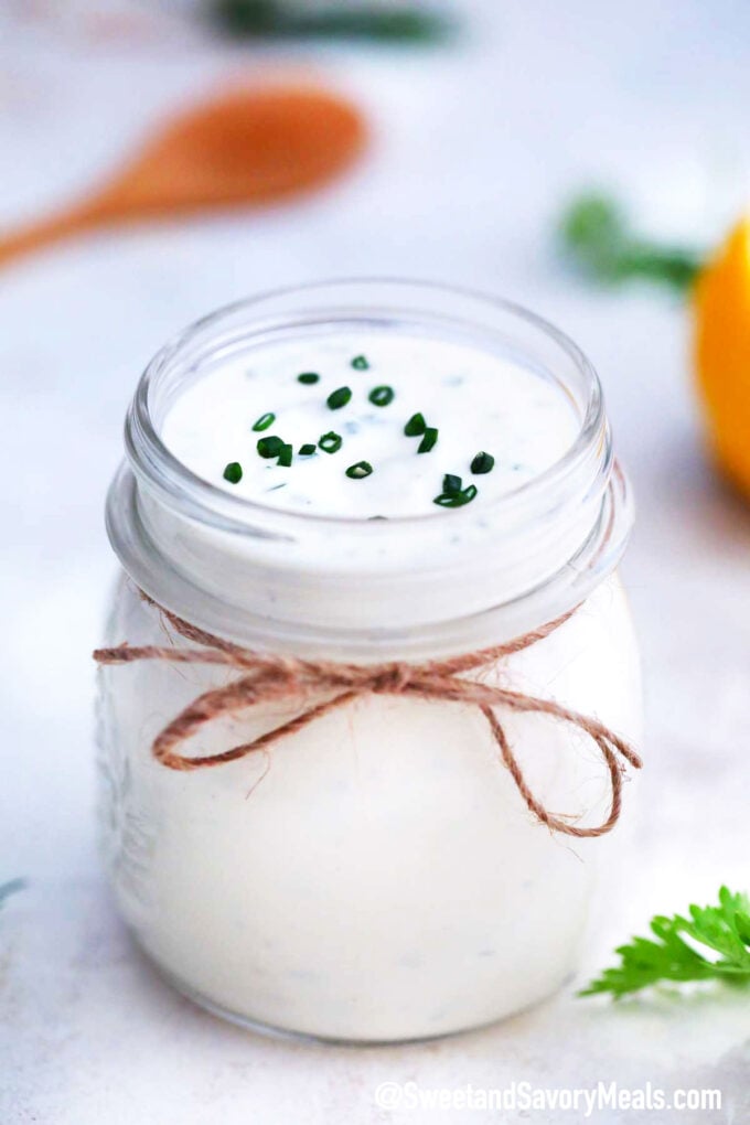 Image of homemade ranch dressing recipe.