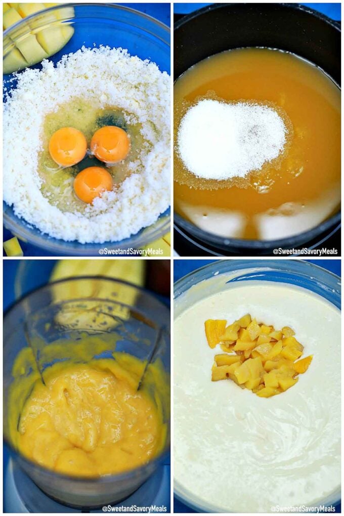 How to make mango mousse cake steps.