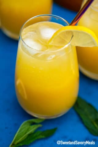 Photo of mango lemonade recipe.