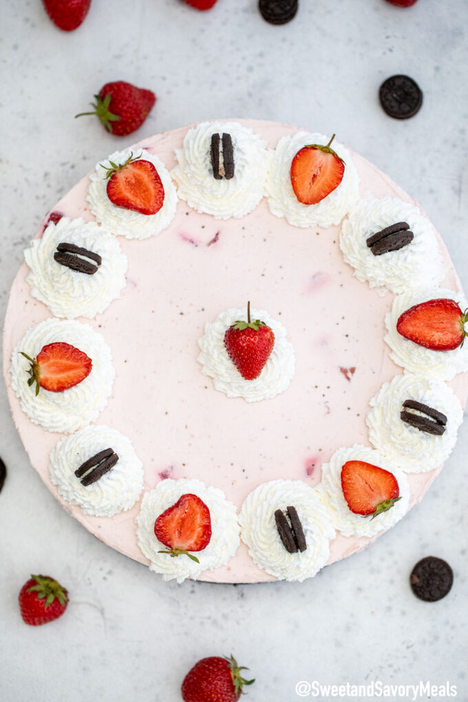 Image of strawberry cheesecake.