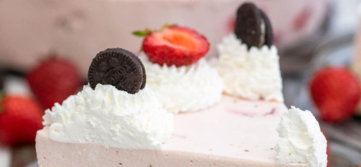 Image of No Bake Strawberry Cheesecake recipe.