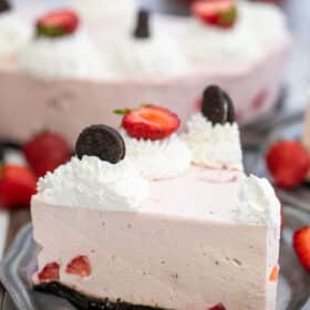 Image of No Bake Strawberry Cheesecake recipe.