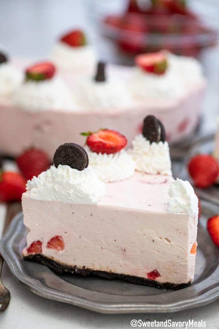 Image of No Bake Strawberry Cheesecake recipe.