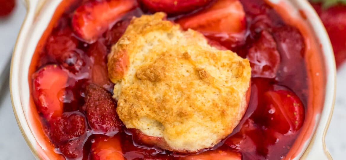 Picture of strawberry cobbler.