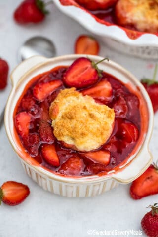 Picture of strawberry cobbler.