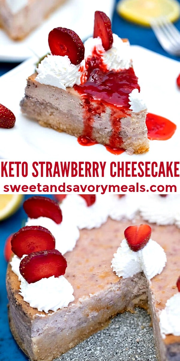 Easy Keto Strawberry Cheesecake pin