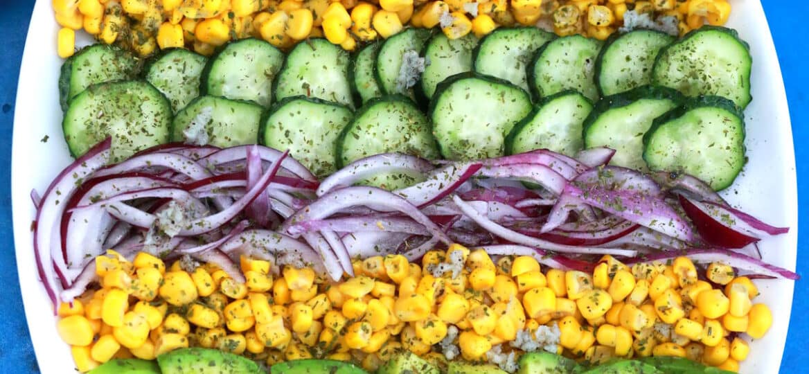 Image of avocado corn salad recipe.