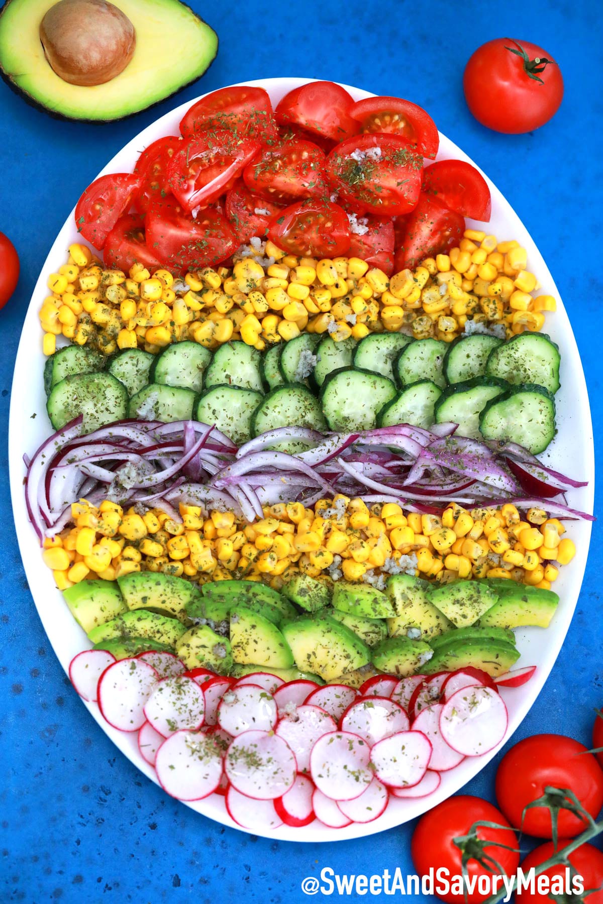 Image of avocado corn salad recipe.