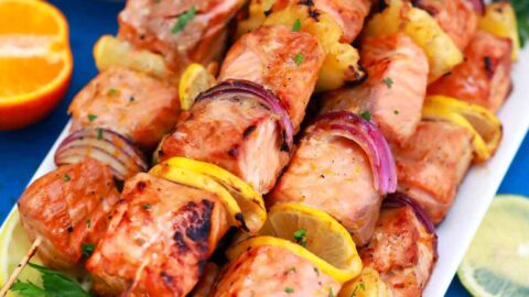 Grilling on sale salmon kabobs