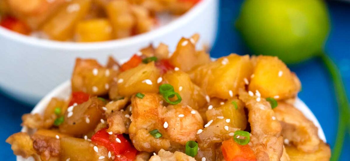 Hawaiian Chicken over rice.