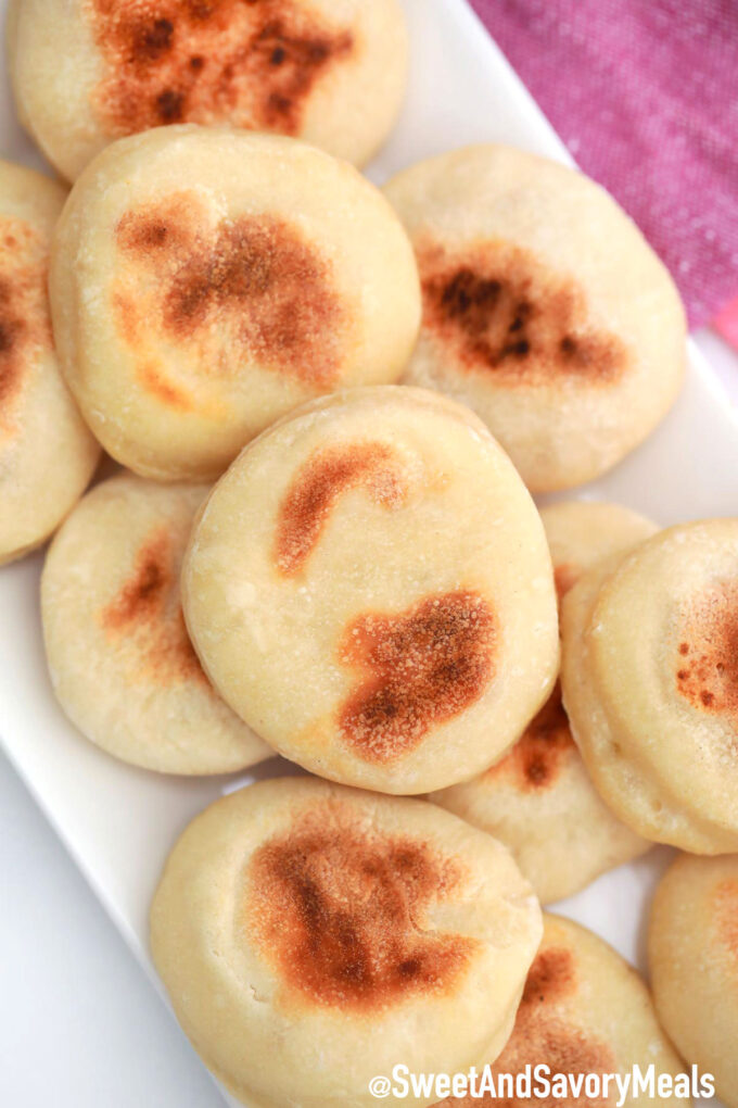 Tray of English Muffins.