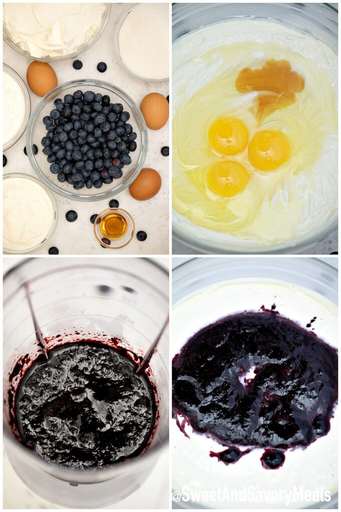 Image of how to make keto blueberry cheesecake filling.