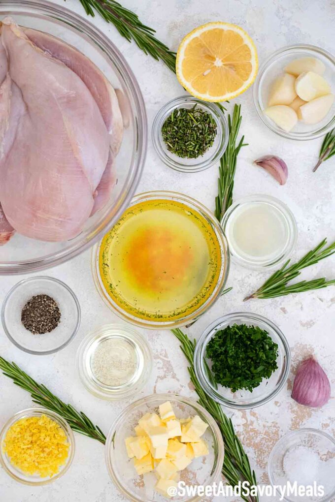 Rosemary chicken ingredients.