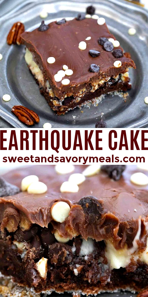 Easy Earthquake Cake made at home pin